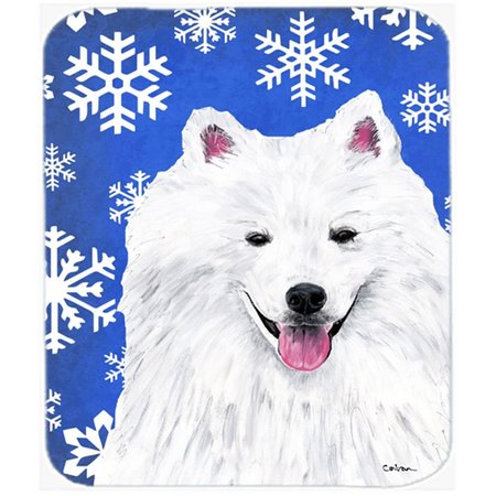 CAROLINES TREASURES American Eskimo Winter Snowflakes Holiday Mouse Pad- Hot Pad or Trivet SC9379MP